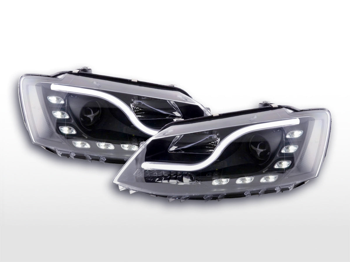 Scheinwerfer Set Daylight LED Tagfahrlicht VW Jetta 6 ab 2011 schwarz Scheinwerfer Set Daylight LED Tagfahrlicht VW Jetta 6 ab 2011 schwarz